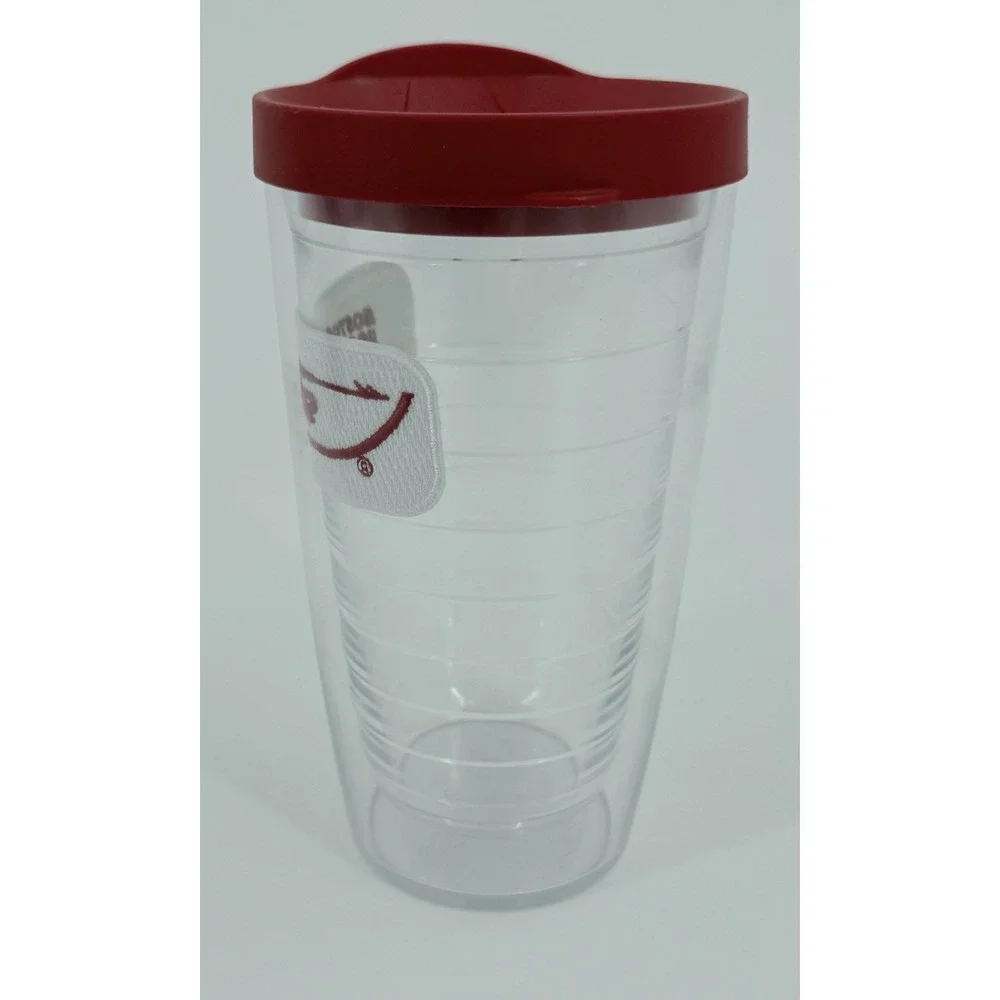 Boston Whaler Boat Embroidered Patch Logo Clear Tervis Tumbler 16 Oz w/ Red Lid